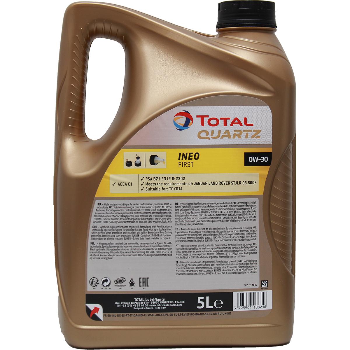 Motorno olje TOTAL INEO FIRST 1L 0W-30 C1 C2 - slika 8