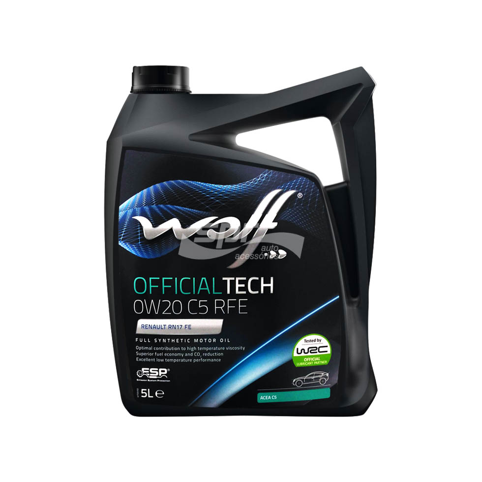 Motorno olje WOLF OFFICIALTECH 0W-20 5L C5 RFE