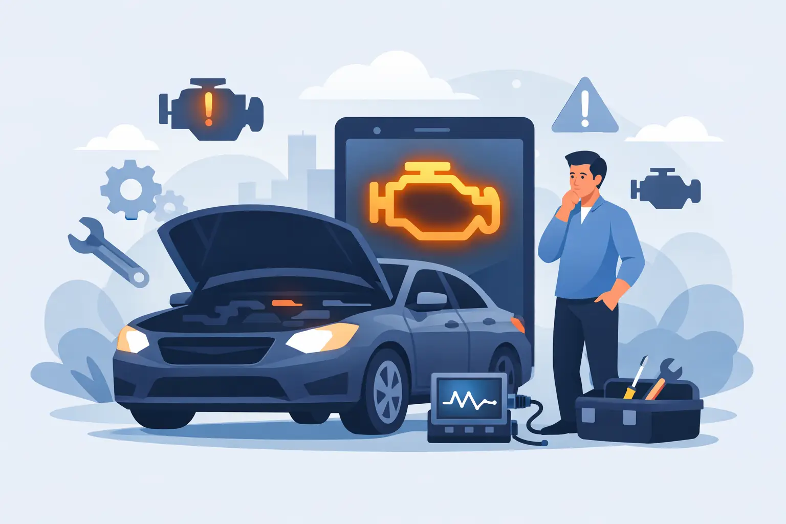 Zakaj se prižge lučka motorja in kaj storiti?